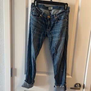 Hudson Jeans Blue Skinny Denim with Textured Fading